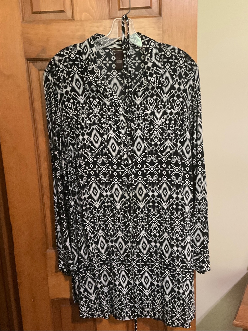 Bit & Bridle Black and White Geo Print Tunic